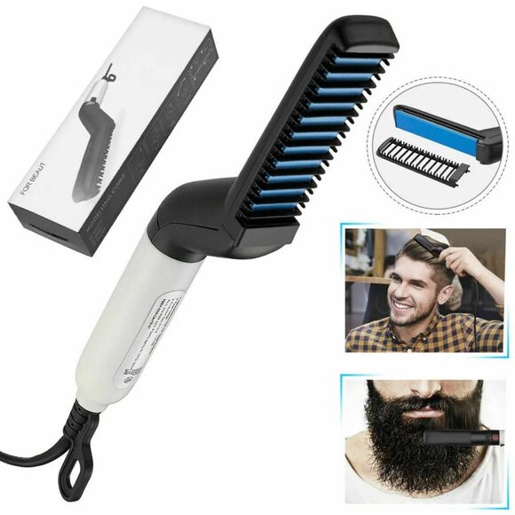 Quick Beard Straightener Multifunctional Hair Comb Curling Curler Show Cap - Picture 2 of 8